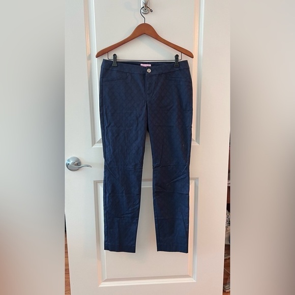 Lilly Pulitzer Kelly Textured Pants Navy Size 8 - Picture 3 of 16